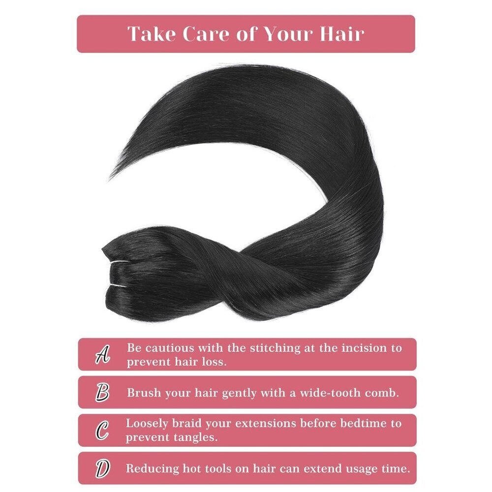 26 Inch Synthetic Hair Extensions for Thin Hair Natural Black Long Weft - Picture 5 of 9